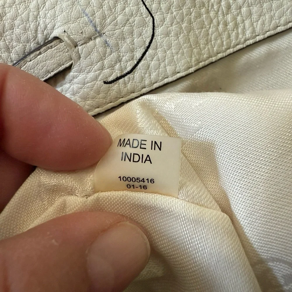 Tory Burch Cream Leather Backpack - Picture 10 of 13